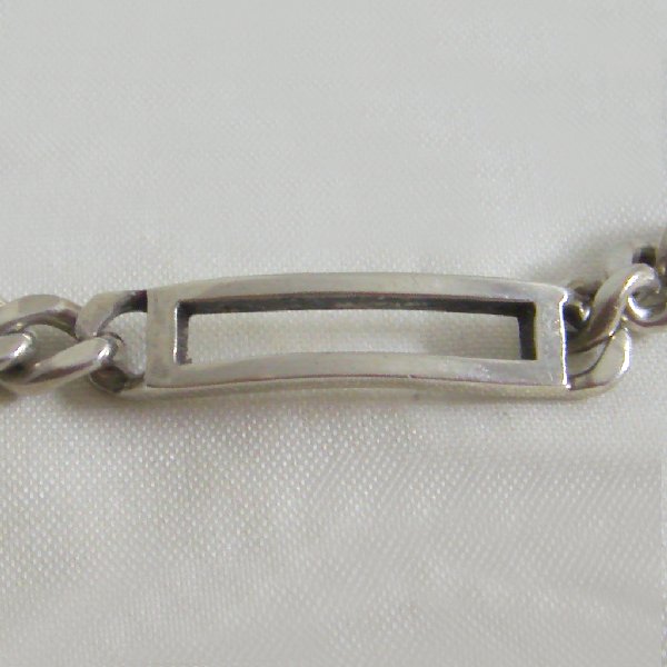 (b1276)Pulsera de plata Grumet y eslabones rectangulares.